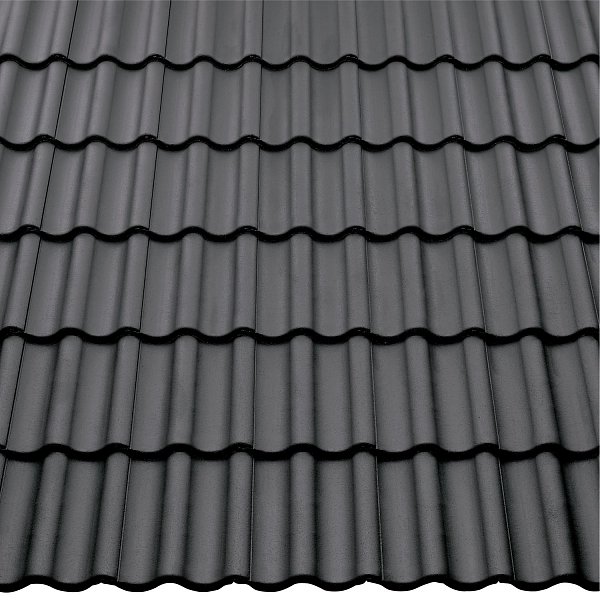 Цементно-піщана черепиця рядова, Harzer Pfanne 7, Граніт, Braas