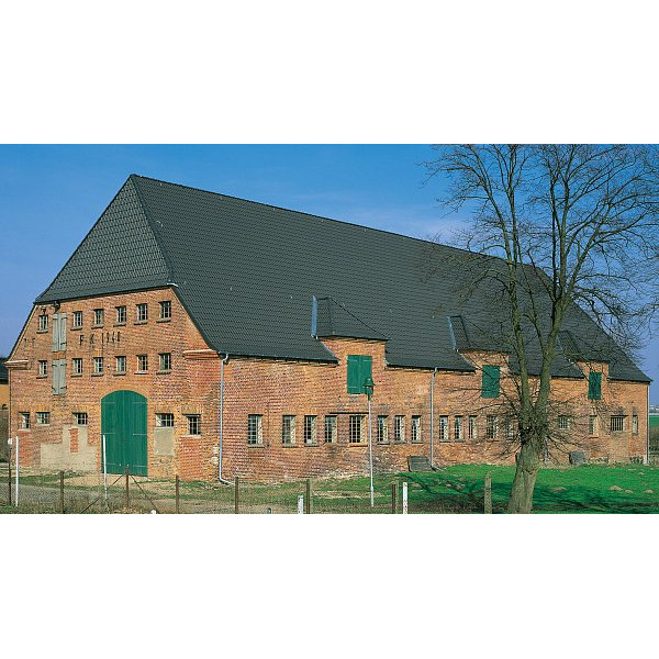 Цементно-піщана черепиця рядова, Harzer Pfanne 7, Граніт, Braas