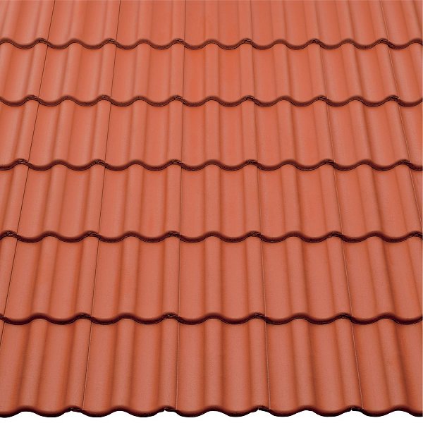 Цементно-піщана черепиця рядова, Harzer Pfanne 7, Класичний червоний, Braas