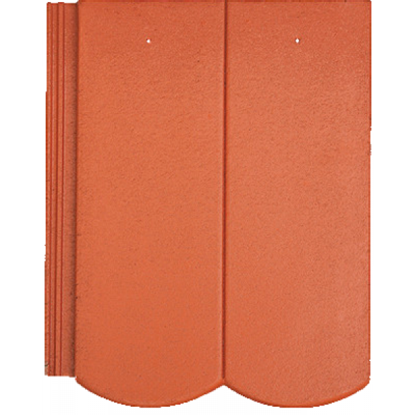 Цементно-піщана черепиця рядова, Reviva, червоний, Braas