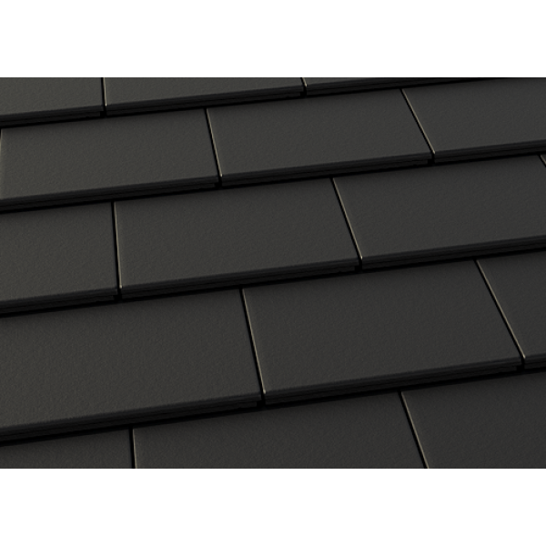 Цементно-піщана черепиця рядова, Ево, Чорний, Braas