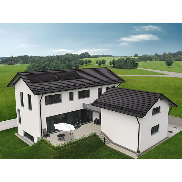 Цементно-піщана черепиця рядова, Ево, Графіт, Braas