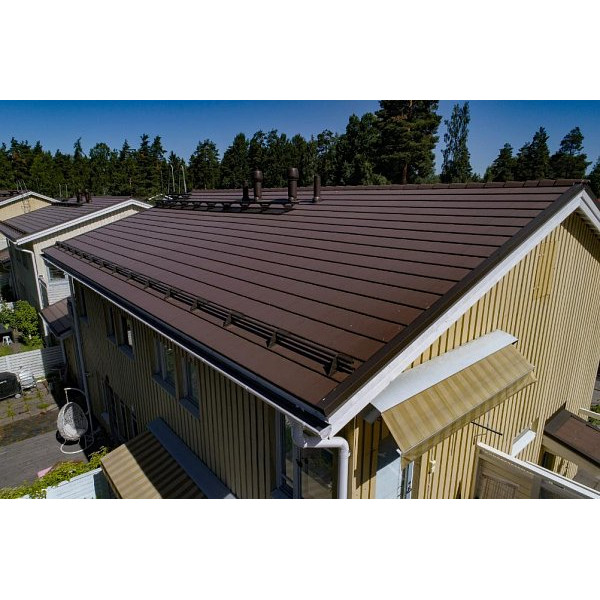 Цементно-піщана черепиця рядова, Ево, Коричневий, Braas