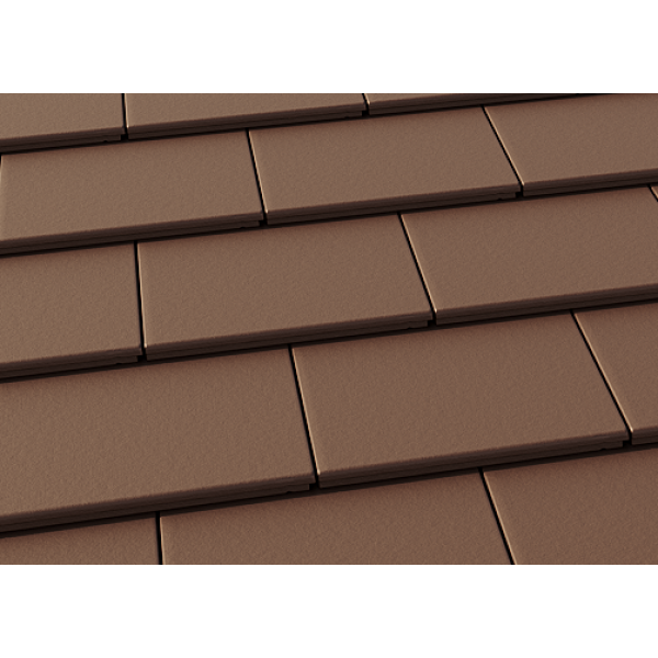 Цементно-піщана черепиця рядова, Ево, Коричневий, Braas