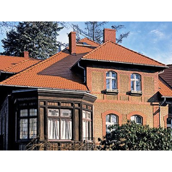 Цементно-піщана черепиця рядова, Reviva, червоний, Braas