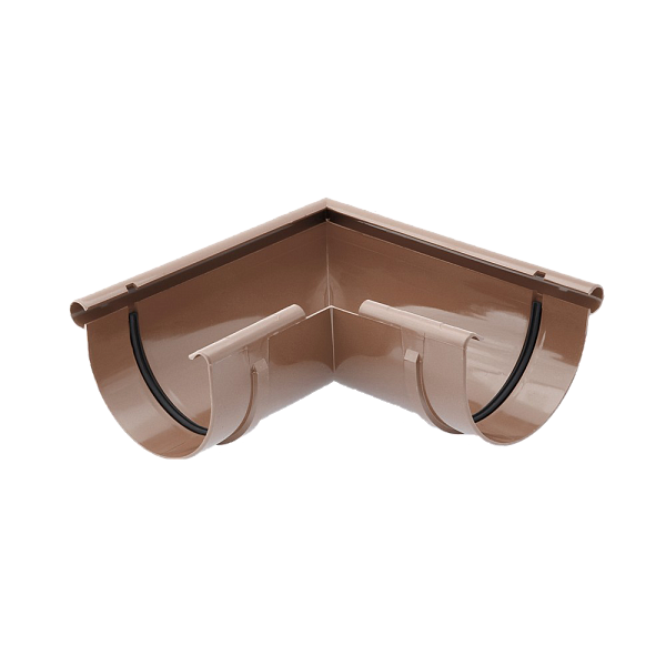 Кут зовнішній 90 гр, пвх, d-125 мм, коричневий, BRYZA