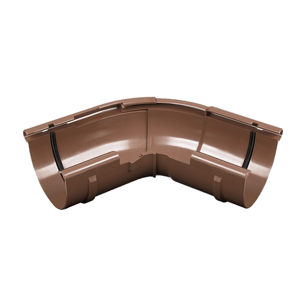 Кут зовнішній регульований 120-145 гр., пвх, d-125 мм, коричневий, BRYZA