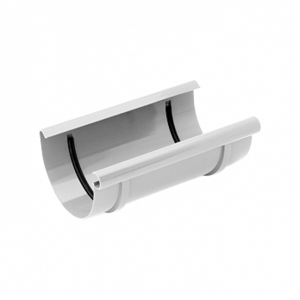 Муфта жолоба, пвх, d-75 мм, білий, BRYZA