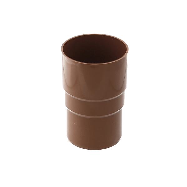 Сполучник водостічної труби, пвх, d-110 мм, коричневий, BRYZA