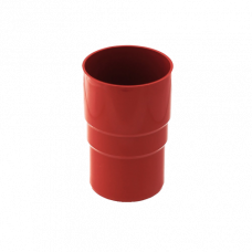 Сполучник водостічної труби, пвх, d-90 мм, червоний, BRYZA