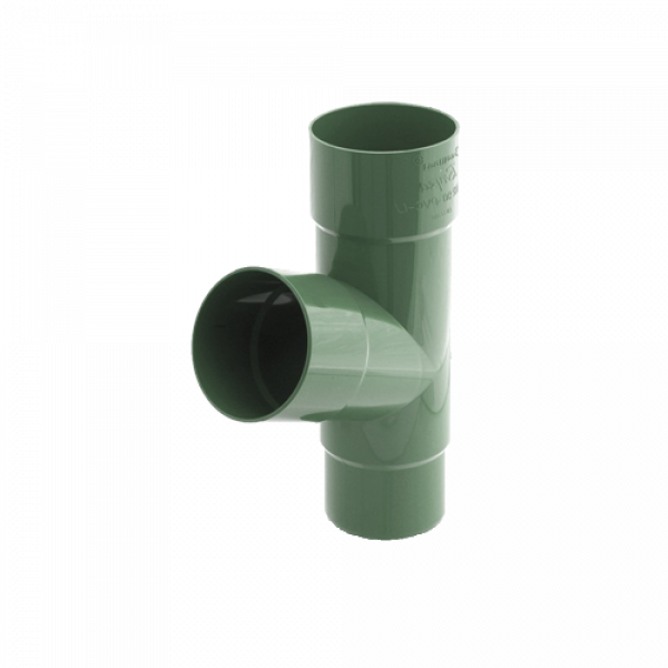 Трійник труби, пвх, d-90 мм, зелений, BRYZA