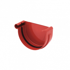 Заглушка жолоба ліва, пвх, d-125 мм, червоний, BRYZA