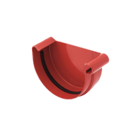 Заглушка желоба правая пвх, d-125 мм, красный, BRYZA