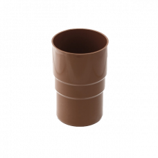 Сполучник водостічної труби, пвх, d-90 мм, коричневий, BRYZA