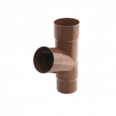 Трійник труби, пвх, d-90 мм, коричневий, BRYZA