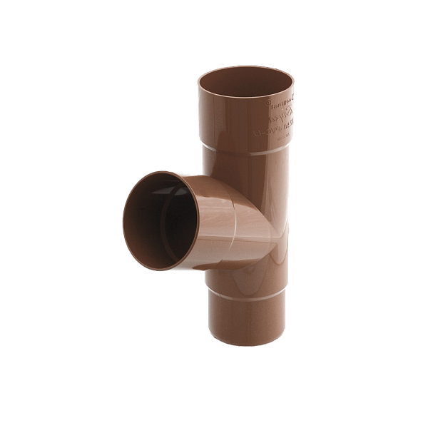 Трійник труби, пвх, d-90 мм, коричневий, BRYZA