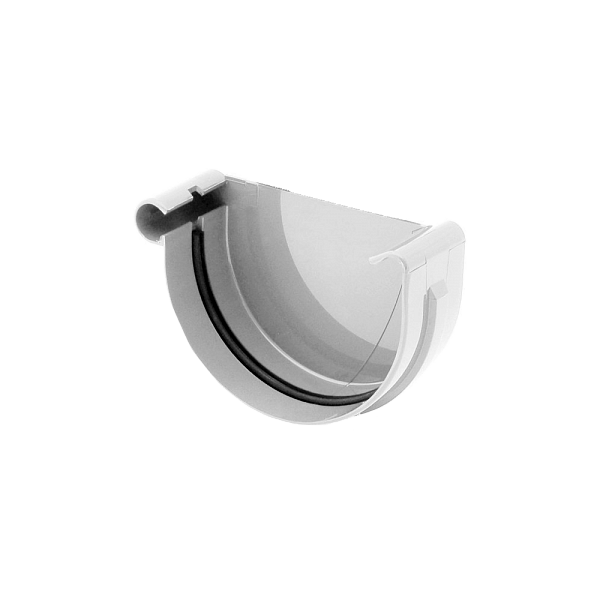 Заглушка жолоба ліва, пвх, d-125 мм, білий, BRYZA