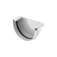 Заглушка желоба правая, пвх, d-125 мм, белый, BRYZA