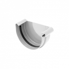 Заглушка жолоба права, пвх, d-125 мм, білий, BRYZA