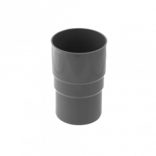 Сполучник водостічної труби, пвх, d-63 мм, графіт, BRYZA