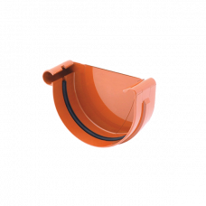 Заглушка жолоба ліва, пвх, d-125 мм, цегляна, BRYZA