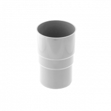 Сполучник водостічної труби, пвх, d-90 мм, білий, BRYZA
