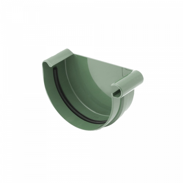 Заглушка жолоба права, пвх, d-75 мм, зелений, BRYZA