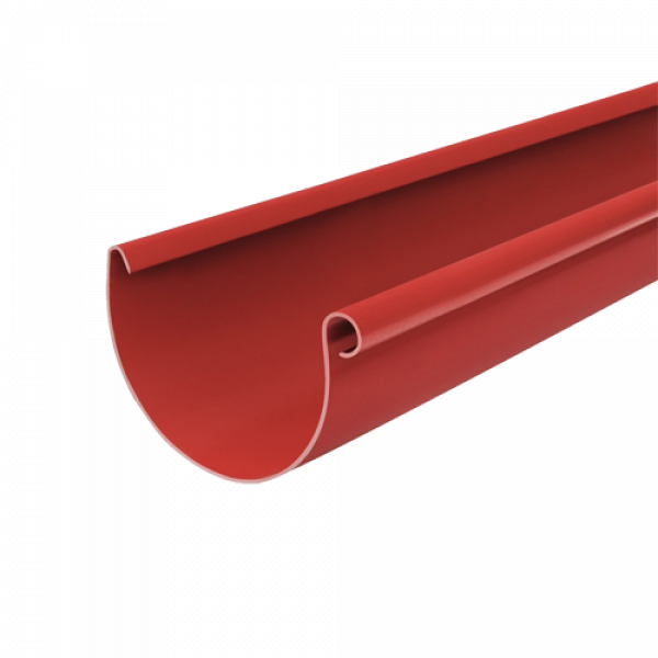 Жолоб ринва  водостічний, пвх, L-3 м, d-125 мм, червоний, BRYZA