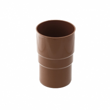 Сполучник водостічної труби, пвх, d-63 мм, коричневий, BRYZA