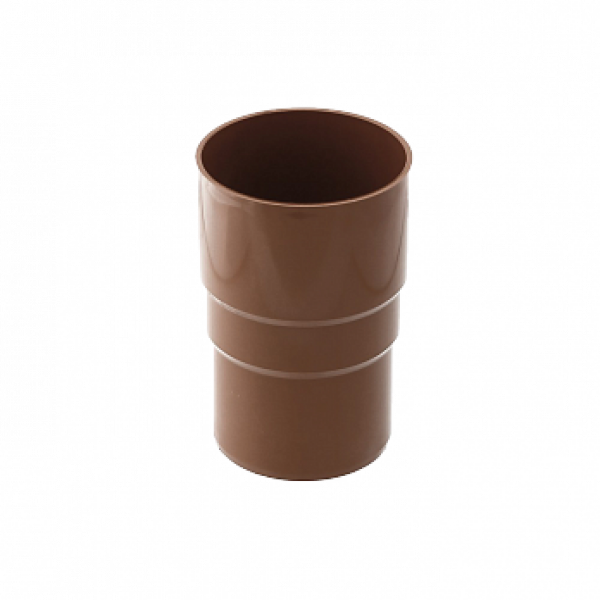 Сполучник водостічної труби, пвх, d-63 мм, коричневий, BRYZA
