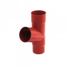 Трійник труби, пвх, d-90 мм, червоний, BRYZA