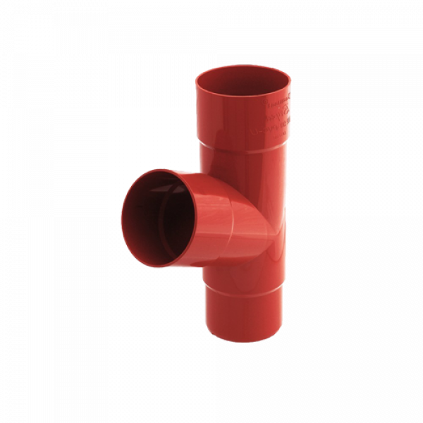 Трійник труби, пвх, d-90 мм, червоний, BRYZA