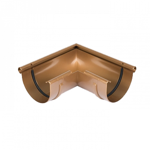 Кут внутрішній 90 гр, пвх, d-125 мм, мідний, BRYZA