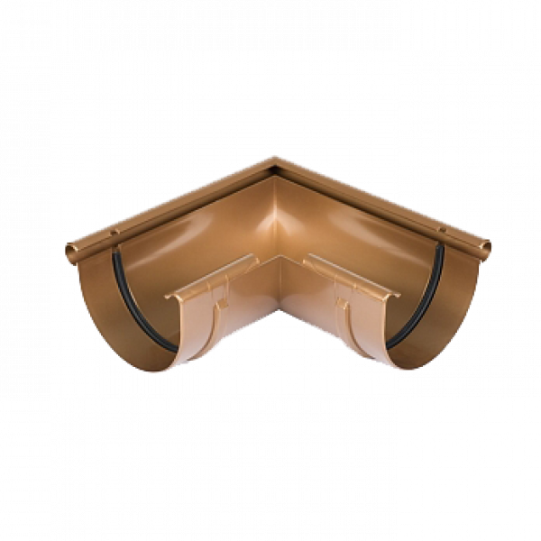 Кут зовнішній 90 гр, пвх, d-125 мм, мідний, BRYZA