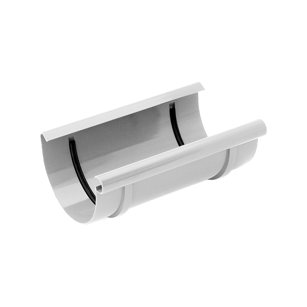 Муфта жолоба, пвх, d-125 мм, білий, BRYZA