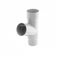 Трійник труби, пвх, d-90 мм, білий, BRYZA
