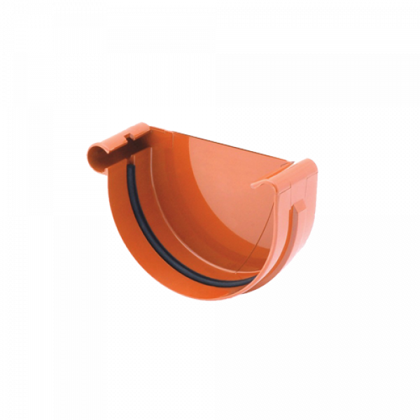 Заглушка жолоба ліва, пвх, d-75 мм, цегляна, BRYZA