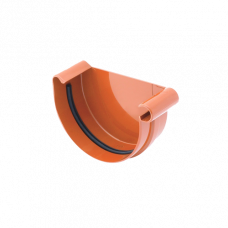 Заглушка жолоба права, пвх, d-75 мм, цегляна, BRYZA