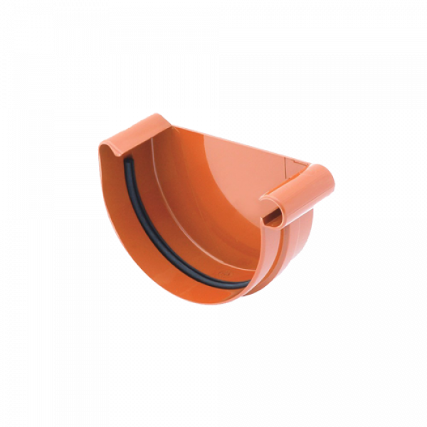 Заглушка жолоба права, пвх, d-75 мм, цегляна, BRYZA