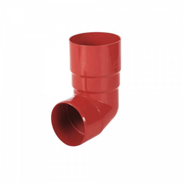 Коліно труби 67 гр, пвх, d-63 мм, червоний, BRYZA