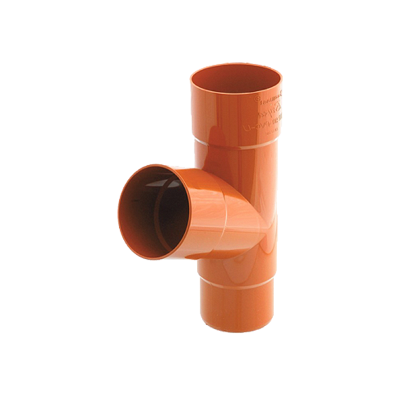Трійник труби, пвх, d-90 мм, цегляний, BRYZA