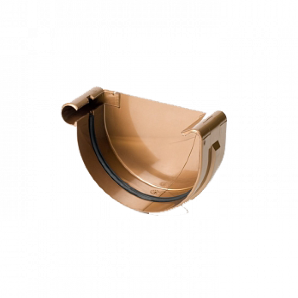 Заглушка жолоба ліва, пвх, d-125 мм, мідний, BRYZA