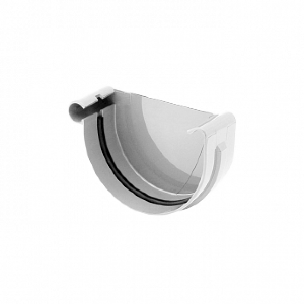 Заглушка жолоба ліва, пвх, d-75 мм, білий, BRYZA