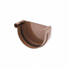 Заглушка жолоба ліва, пвх, d-75 мм, коричневий, BRYZA
