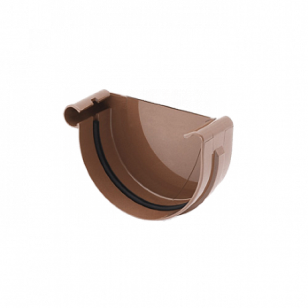 Заглушка жолоба ліва, пвх, d-75 мм, коричневий, BRYZA