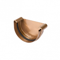 Заглушка желоба правая пвх, d-125 мм, медный, BRYZA