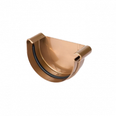 Заглушка жолоба права пвх, d-125 мм, мідний, BRYZA