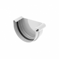 Заглушка жолоба права, пвх, d-75 мм, білий, BRYZA