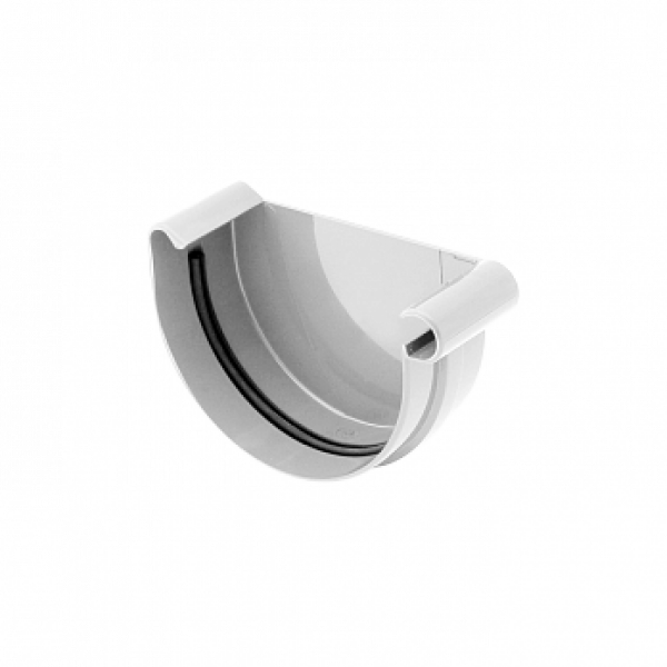 Заглушка жолоба права, пвх, d-75 мм, білий, BRYZA
