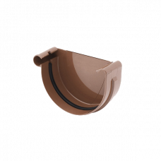Заглушка жолоба права, пвх, d-75 мм, коричневий, BRYZA